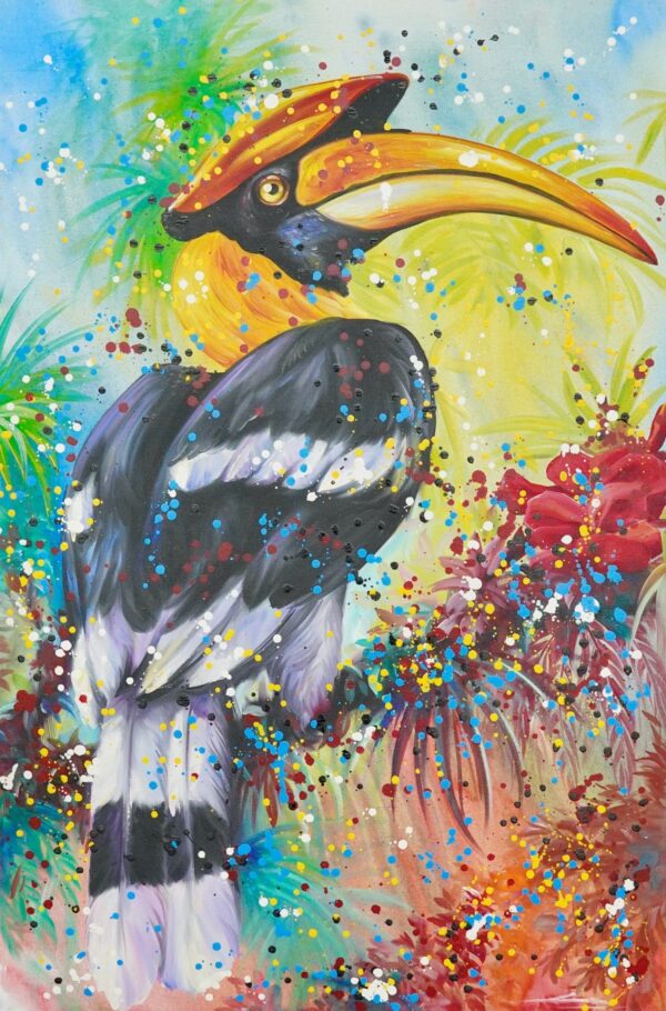 Pop art of the hornbill – 80 X 120 cm Art Gallery