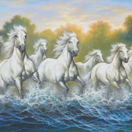 White Horses and Rivers – 90 x 60 cm