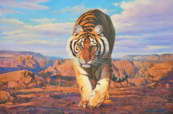 Tiger on the Hunt – 150 x 100 cm Art Gallery