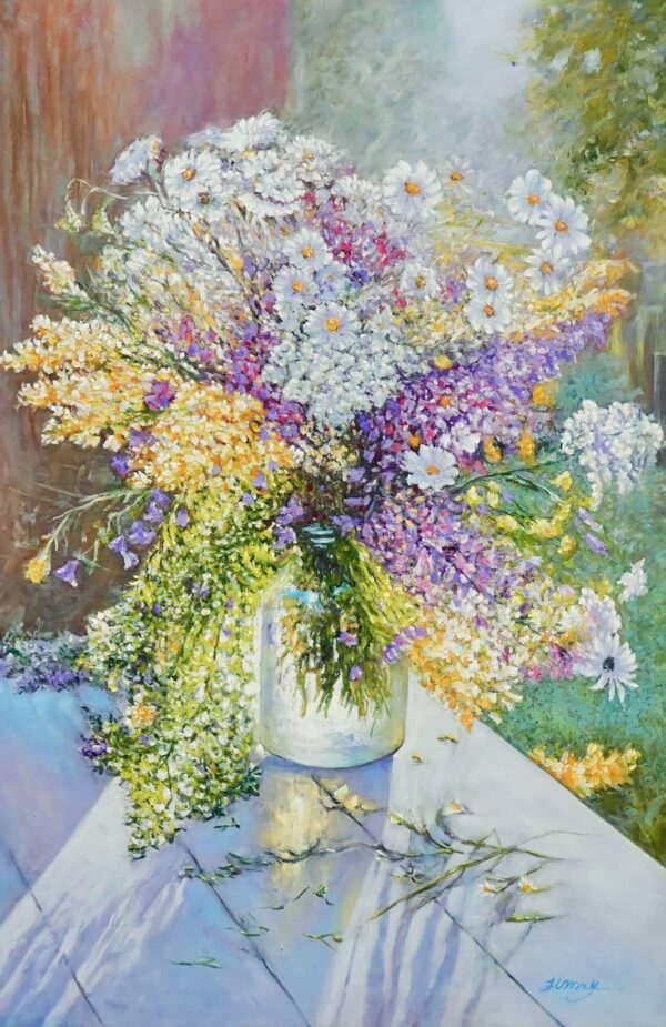 Flowers in a transparent vase – 60 x 90 cm Art Gallery