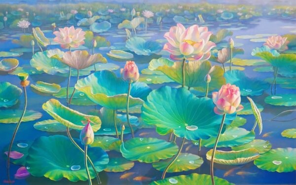 The Water Lilies II – 160 x 100 cm Art Gallery